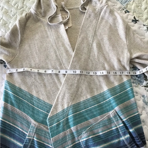 BILLABONG Hooded Open Front Knit Cardigan Pastel Colors Size S - Picture 8 of 9